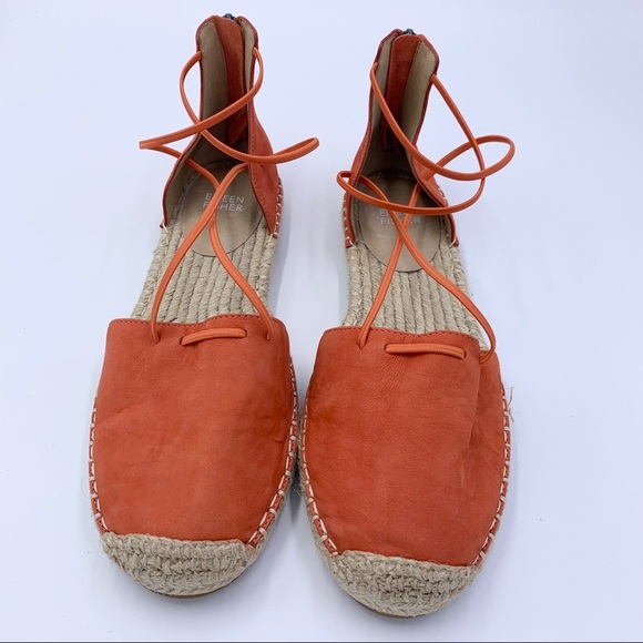 Eileen Fisher Orange Lace Espadrille Sz 8 - Picture 3 of 16